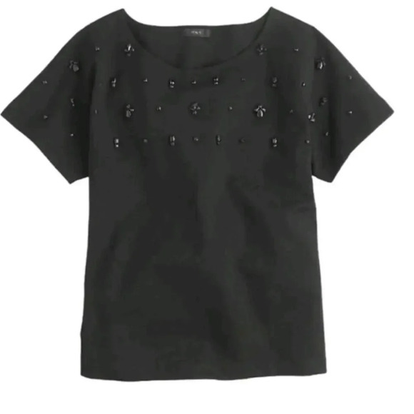 J.Crew Jeweled Dolman Top – Black – Size XS - Picture 1 of 3